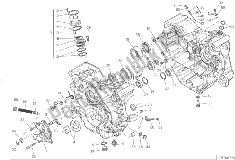 All parts for the 010 - Half-crankcases Pair of the Ducati Monster 821 USA 2018